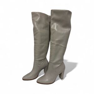 EXPRESS Knee-high Gray Faux Stovepipe Leather Boots- Brand New Sz 10